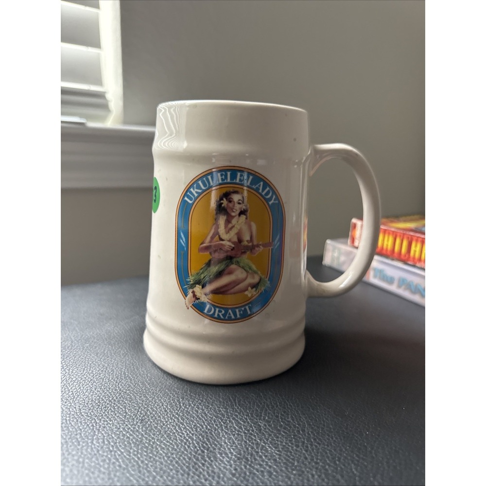VTG Ukulele Lady Draft Beer Stein Mug 20oz Island Heritage 2003 Hawaii Hula Girl